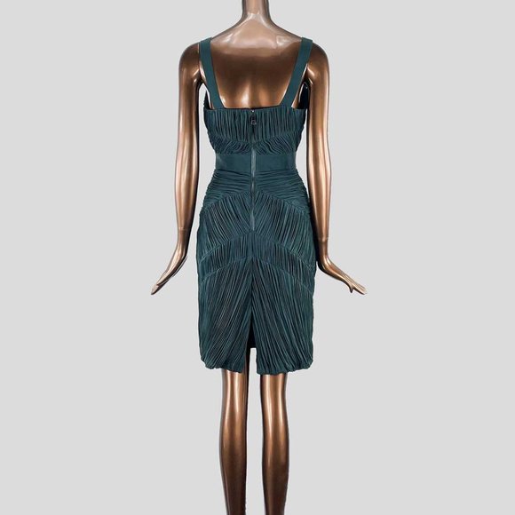 Burberry Teal Pleated Cocktail Dress - Picture 3 of 3